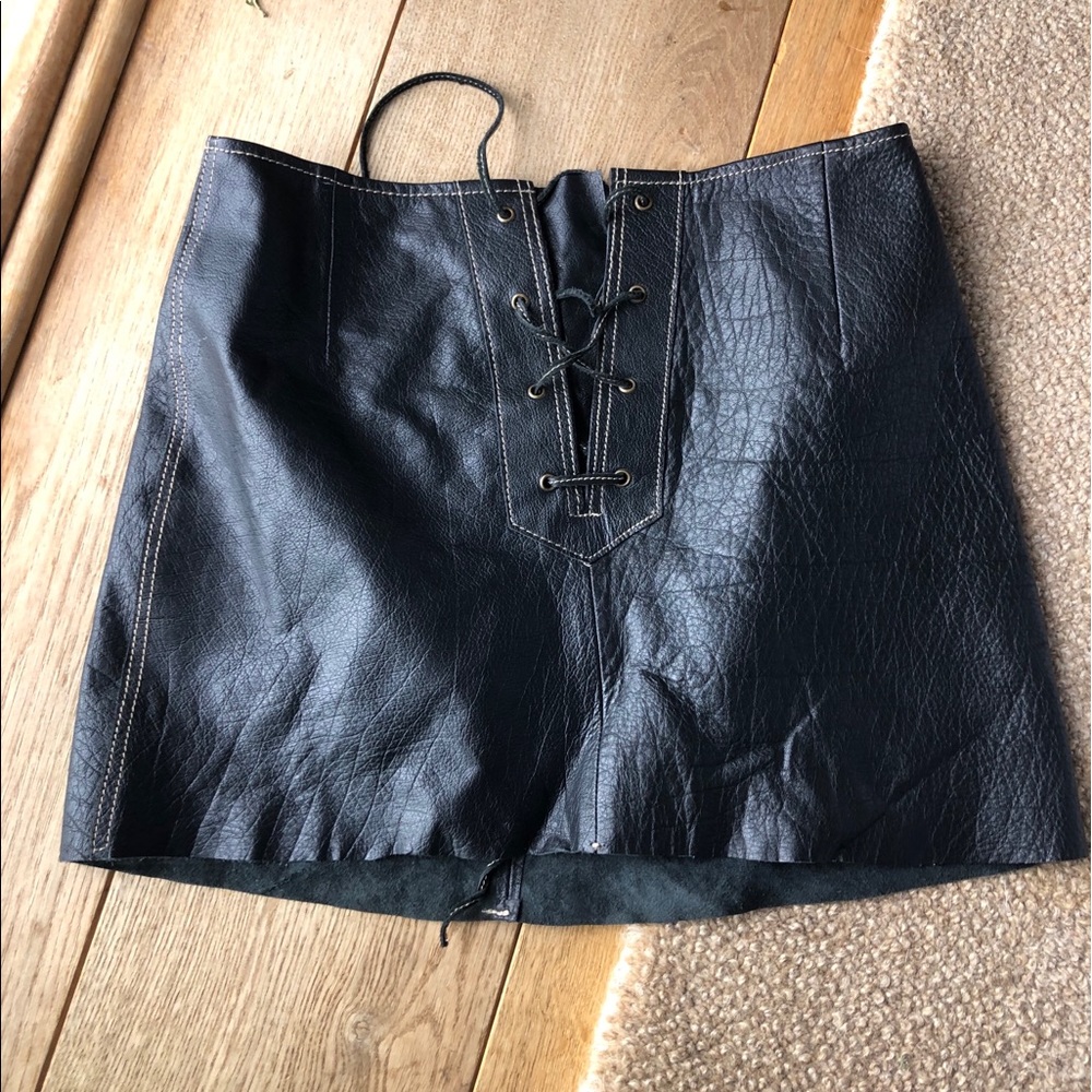 Leather lace up Free People skirt